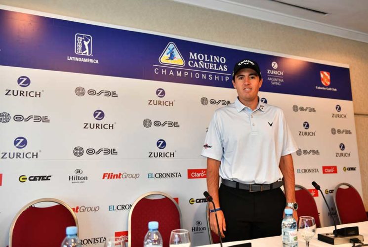 Andrés Gallegos (ARG), durante la presentación del III Molino Cañuelas Championship. / Gentileza: Enrique Berardi/PGA TOUR