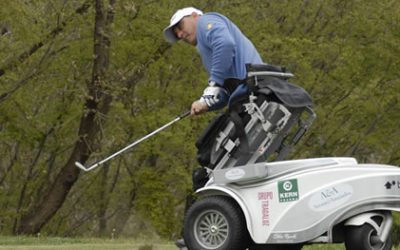 Recari, Jiménez, García, Fernández-Castaño, Quirós y Larrazábal muestran su apoyo al “European Challenge for Wheelchair Golfers 2014”