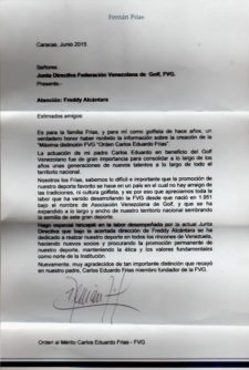 Gracias a Carlos Eduardo Frías Orden al Mérito de la FVG