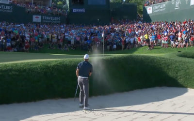 Salida de búnker de Jordan Spieth para ganar el Travelers Championship