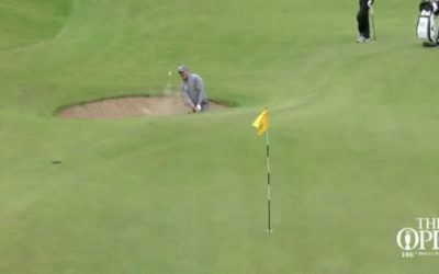 El primer eagle del Open llega desde el búnker…