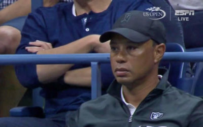 Tiger disfruta de la semifinal del Us Open desde el palco de Nadal