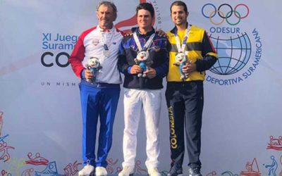 Jorge García, Paola Moreno, Carlos Franco y Milagros Chávez, los poseedores del oro en el golf de los Juegos Sudamericanos 2018