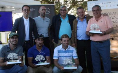 Leo Lilja ganador del Pro-Am y Carlos Sánchez del Reto Golf en la Plaza de Toros de Pozoblanco